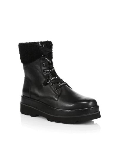 Ash Siberia Faux Fur & Leather Combat Boots