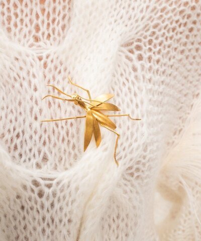 Loewe Metallic Brass Brooch Gold