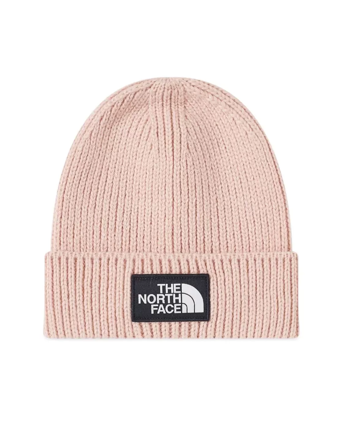 The North Face Logo Box Cuffed Beanie In Pink
