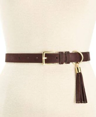 Style Co. Faux Suede Tassel Pant Belt Black XL - Fashionbarn shop