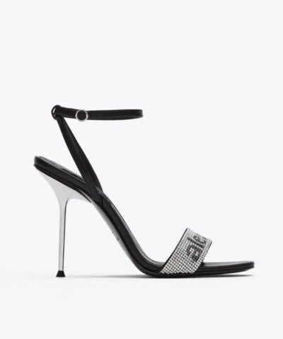 Alexander Wang Jane Logo Sandal In 001 Black
