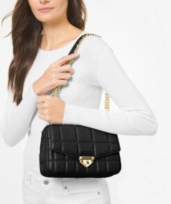 Michael Kors SoHo Large Quilted Leather Shoulder Bag, Black