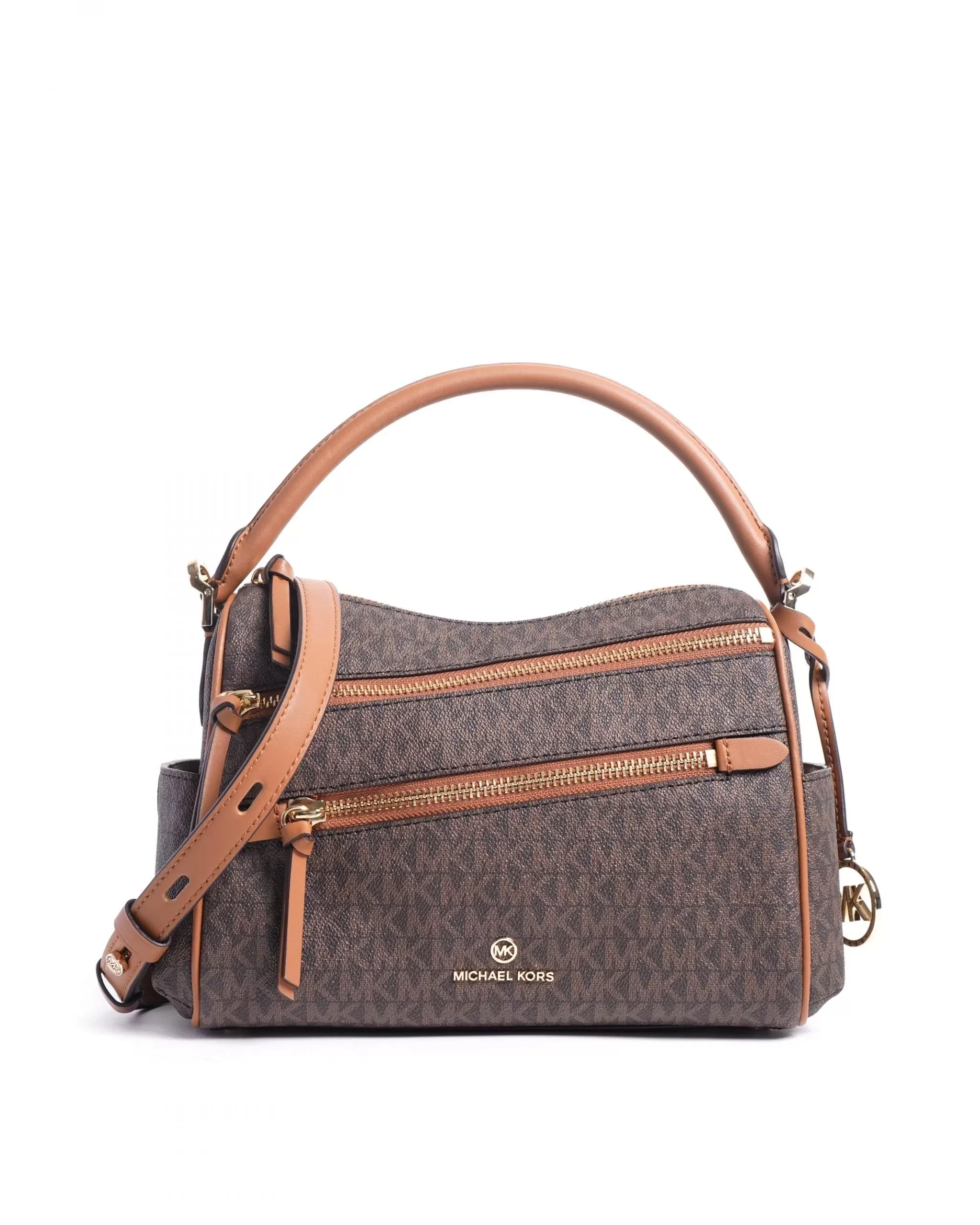 Michael Kors Lorimer Medium Logo Satchel In Brown