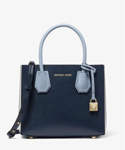 Michael Kors Mercer Medium Two-Tone Pebbled Accordion Crossbody