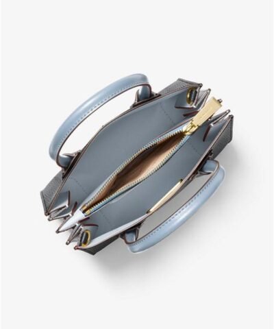 Michael Kors Mercer Medium Two-Tone Pebbled Accordion Crossbody