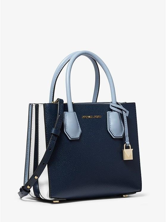 Michael Kors Mercer Tri-color Pebbled Leather Accordion Crossbody