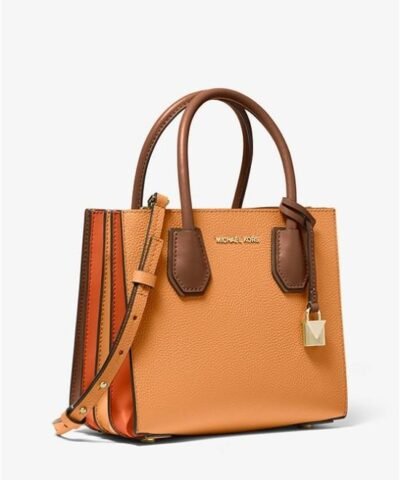 Michael Kors Mercer Medium Two-Tone Pebbled Accordion Crossbody