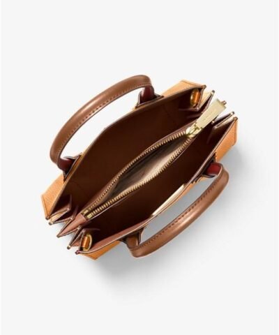 Michael Kors Mercer Medium Two-Tone Pebbled Accordion Crossbody