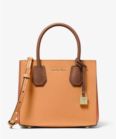 Michael Kors Mercer Medium Two-Tone Pebbled Accordion Crossbody