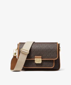 Michael Kors Bradshaw Medium Logo and Leather Messenger