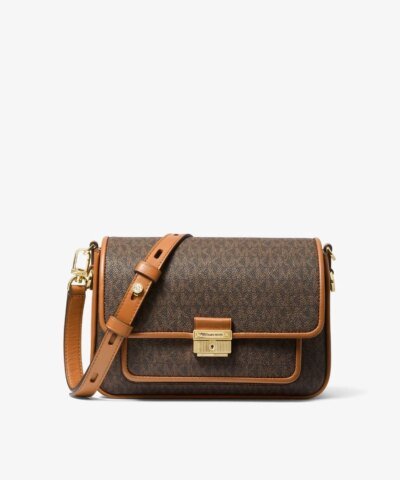 Michael Kors Bradshaw Medium Logo and Leather Messenger