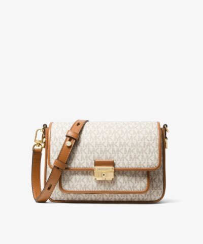Michael Kors Bradshaw Medium Logo and Leather Messenger