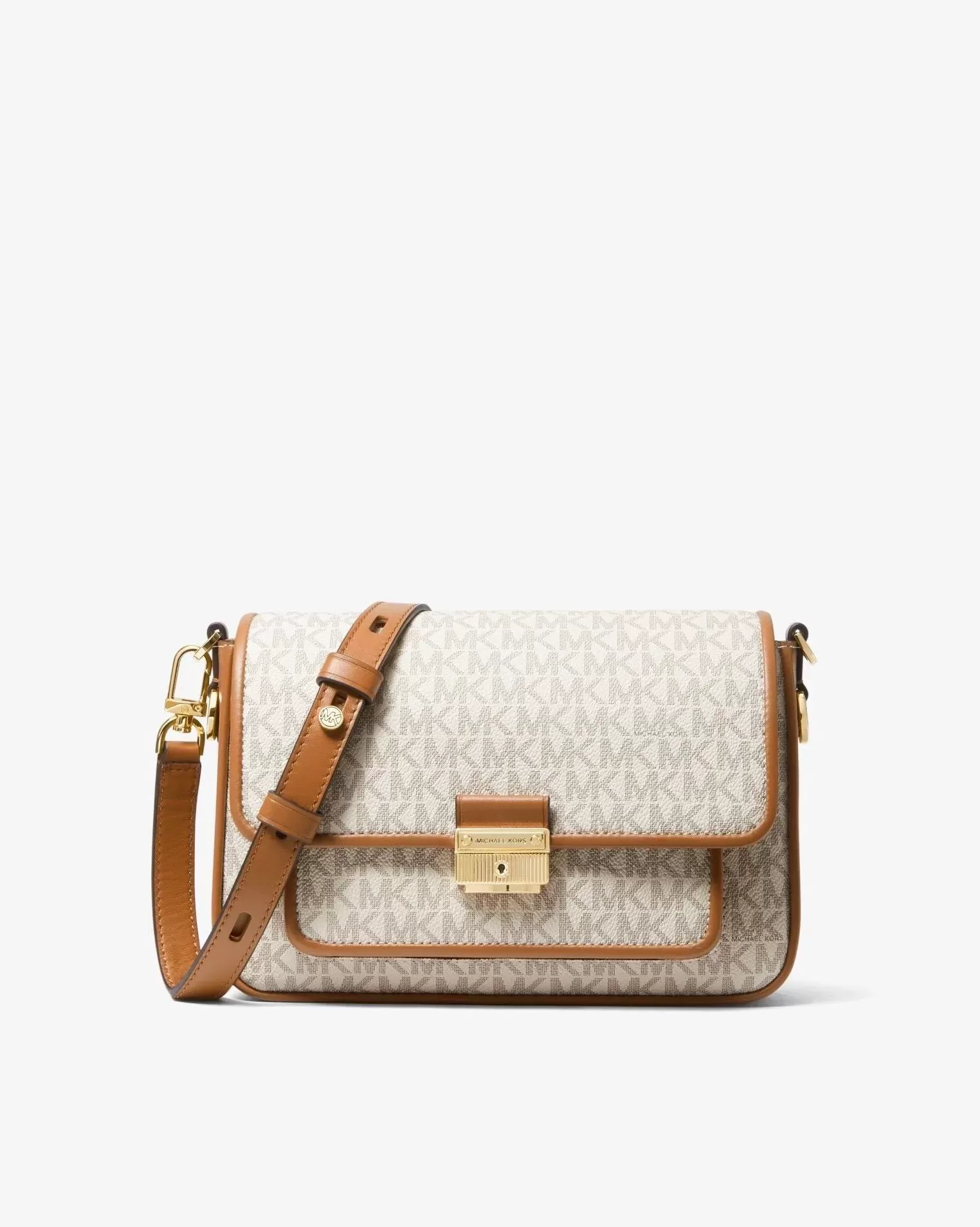 Michael Kors Bradshaw Medium Logo and Leather Messenger