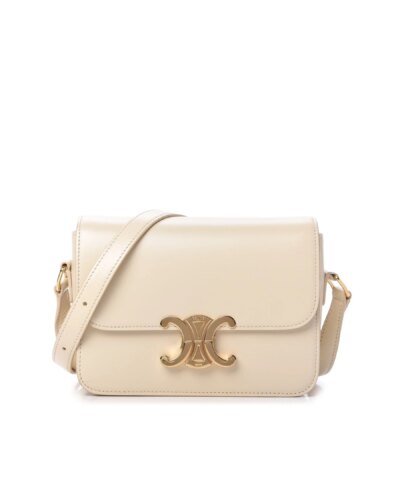 Celine Medium Triomphe Bag In Natural Shiny Calfskin