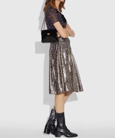 Coach Velvet Quilting Rivets Parker 18 Shoulder Bag