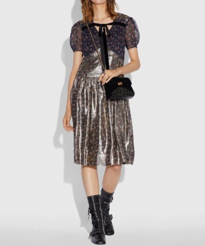 Coach Velvet Quilting Rivets Parker 18 Shoulder Bag