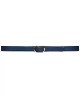 Lauren Ralph Lauren Whitby Leather Centerbar Belt Silver Mink XL - Fashionbarn shop