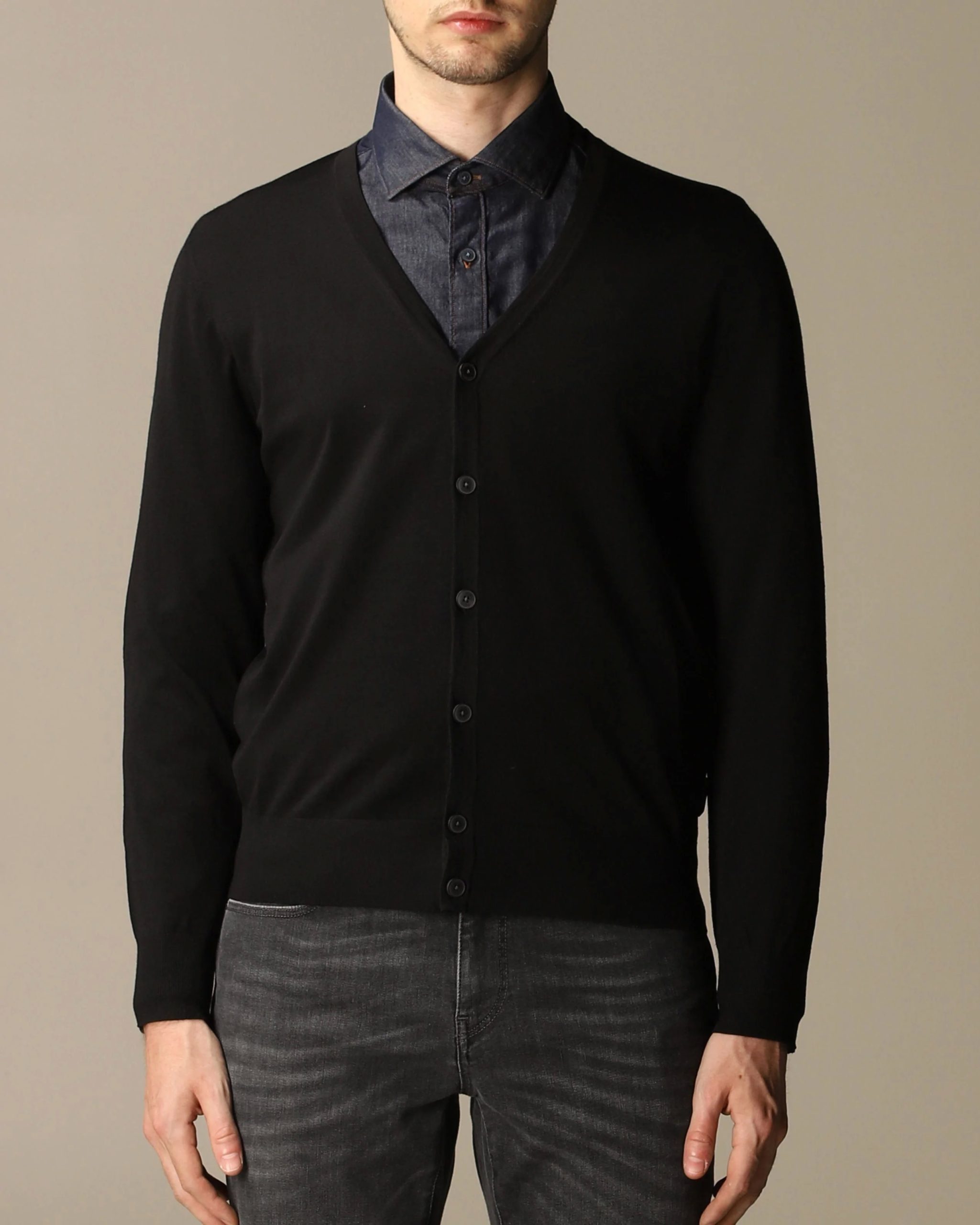 Z Zegna Cardigan In Pure Merinos Wool With Long Sleeves