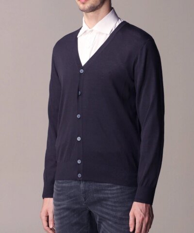 Z Zegna Cardigan In Pure Merinos Wool With Long Sleeves