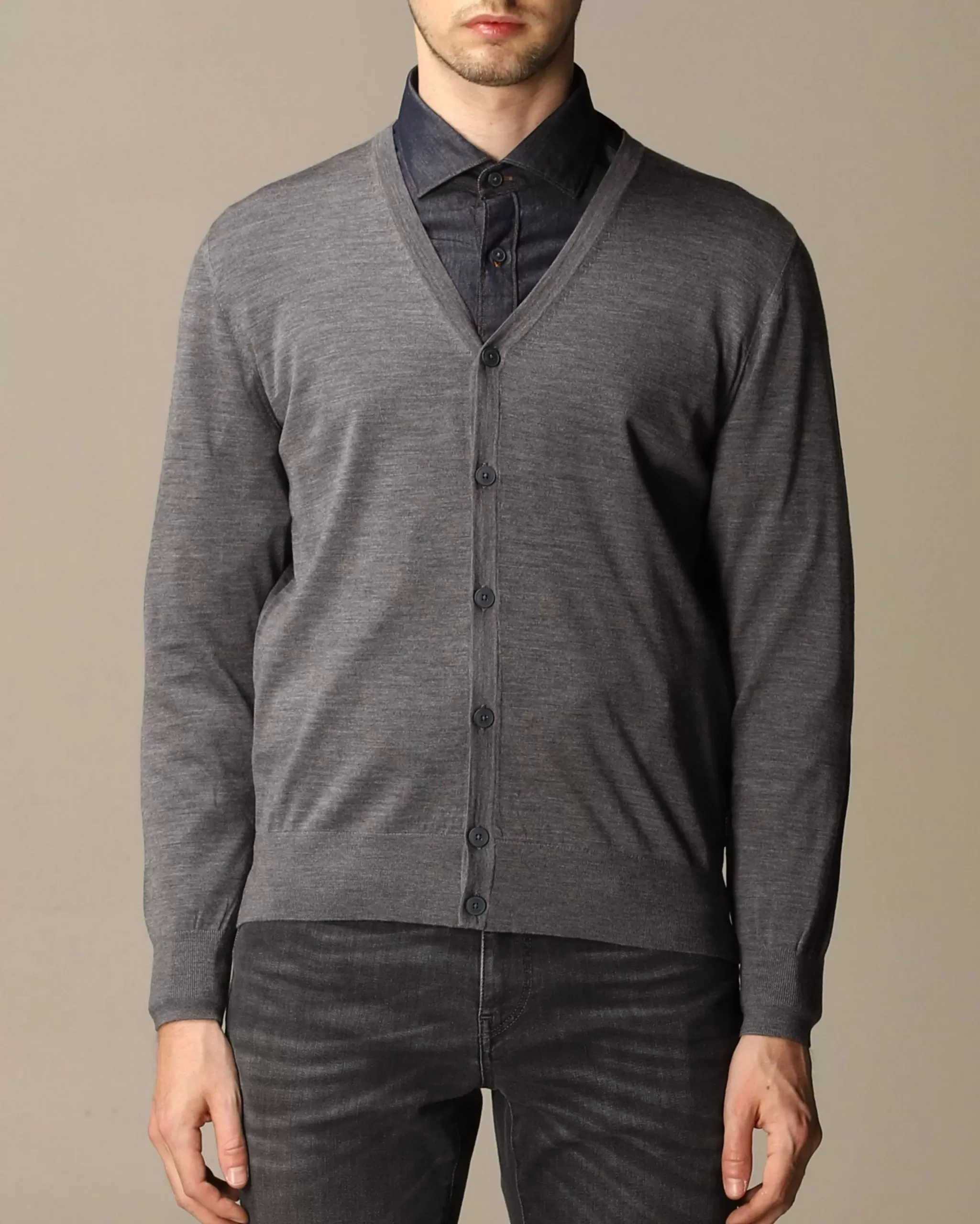 Z Zegna Cardigan In Pure Merinos Wool With Long Sleeves