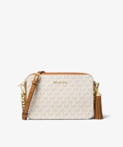 Michael Michael Kors Ginny Medium Logo Crossbody Bag, Vanilla
