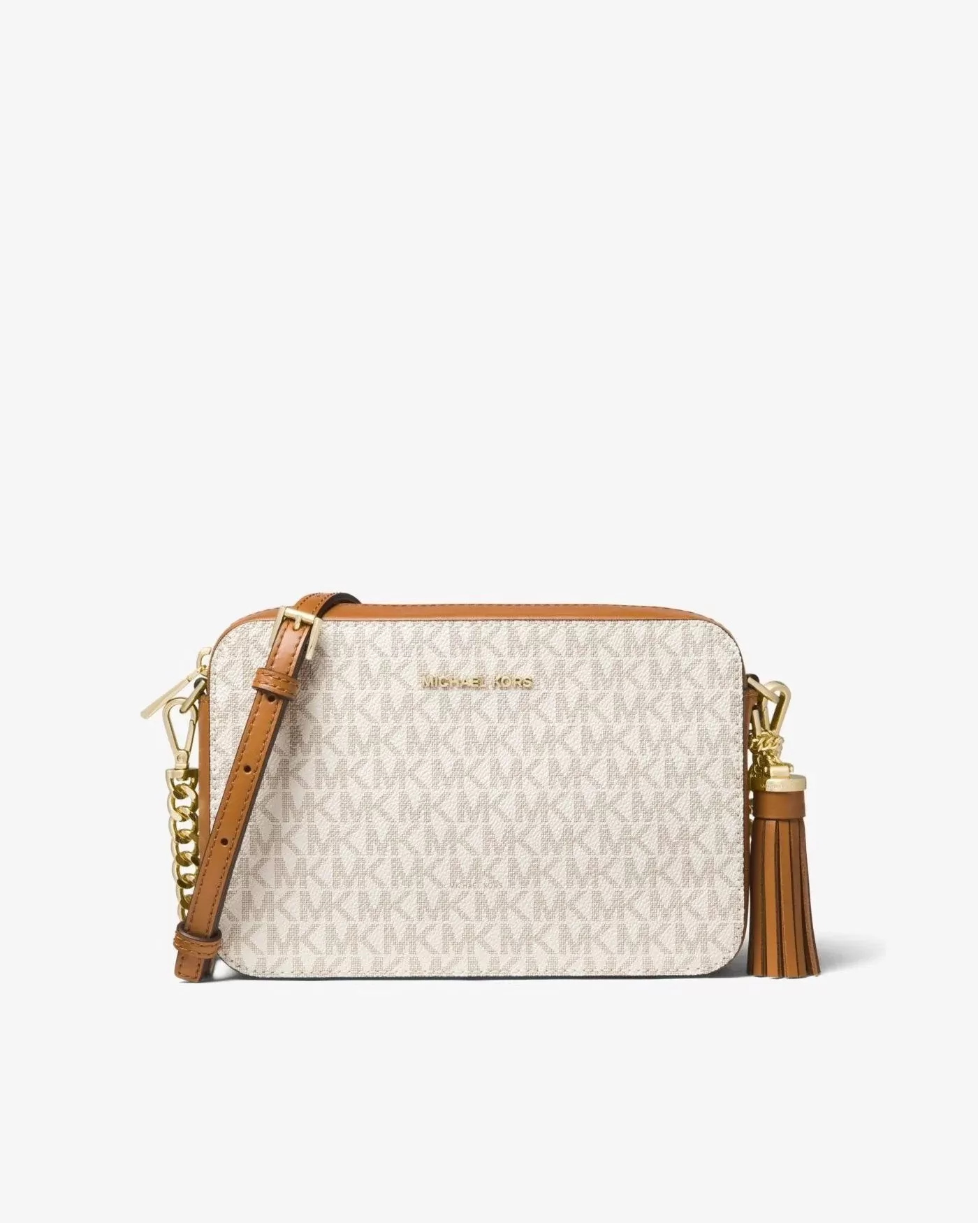 Michael Michael Kors Ginny Medium Logo Crossbody Bag, Vanilla