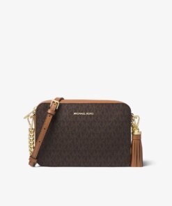 Michael Michael Kors Ginny Medium Logo Crossbody Bag, Brown