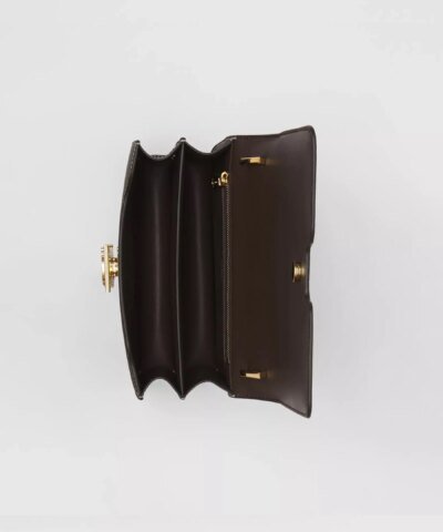 Burberry Topstitched Grainy Leather Small TB Bag