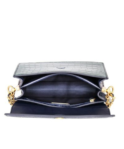 Tory Burch Blue Parker Embossed Convertible Shoulder Bag