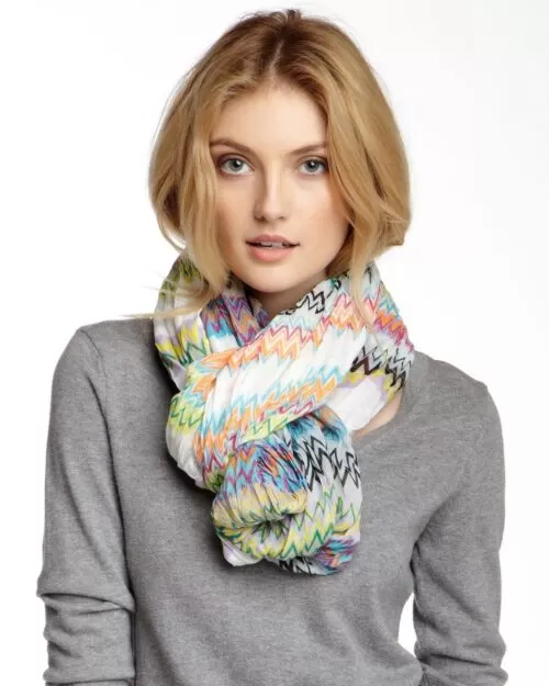 Cejon Zigzag Stripe Infinity Scarf