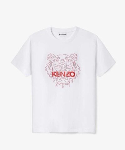 Kenzo Embroidered Tiger Loose T-Shirt, White