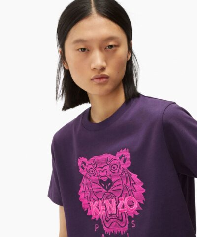Kenzo Embroidered Tiger t-shirt In Prune