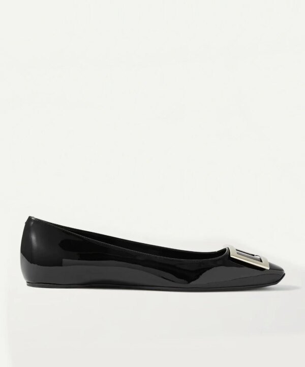 Roger Vivier Trompette Bellerine Patent-Leather Ballet Flats