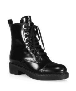 Prada Chocolate Lace-Up Combat Boots