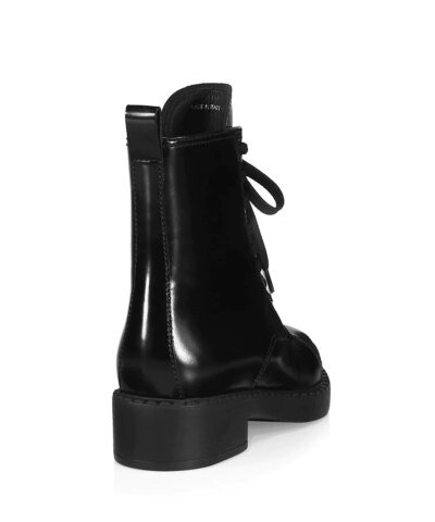 Prada Chocolate Lace-Up Combat Boots
