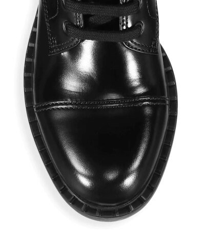 Prada Chocolate Lace-Up Combat Boots