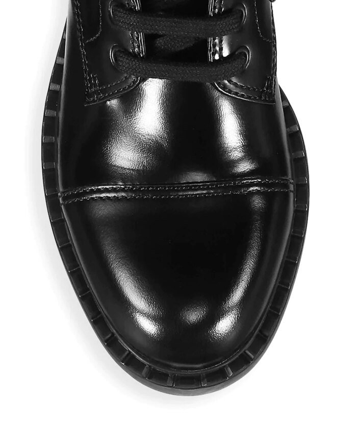 Prada Chocolate Lace-Up Combat Boots