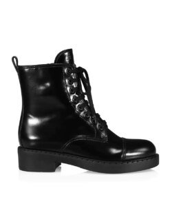 Prada Chocolate Lace-Up Combat Boots