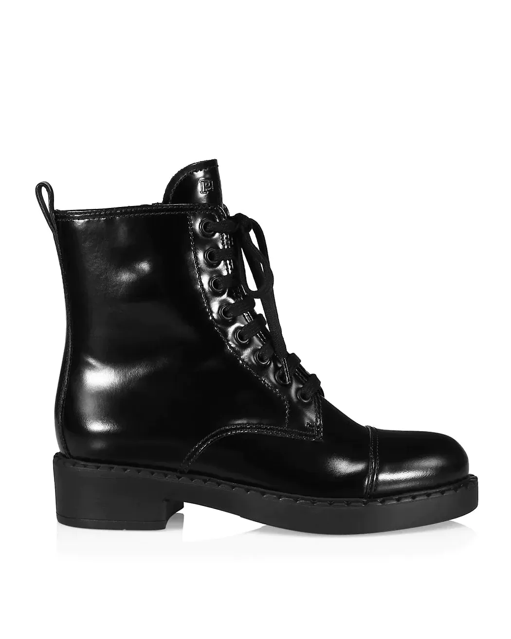 Prada Chocolate Lace-Up Combat Boots