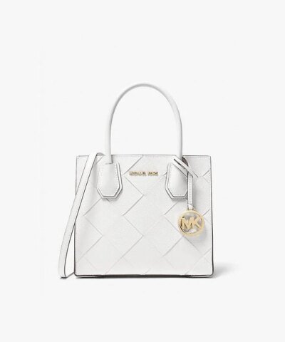 Michael Kors Mercer Medium Woven Leather Accordion Crossbody Bag