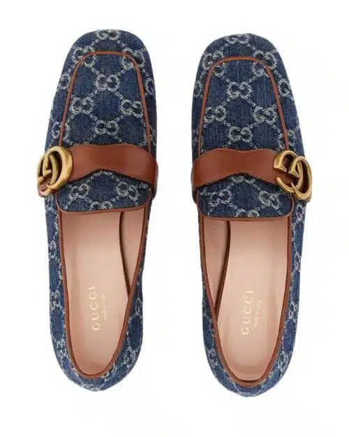 Gucci Marmont GG Medallion Denim Loafers