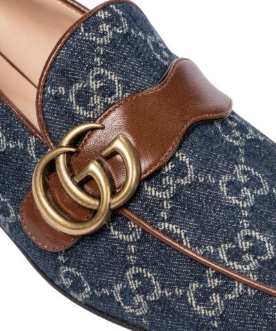 Gucci Marmont GG Medallion Denim Loafers