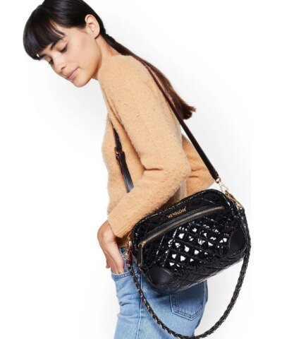 MZ Wallace Small Crosby Bag in Silver Hardware.