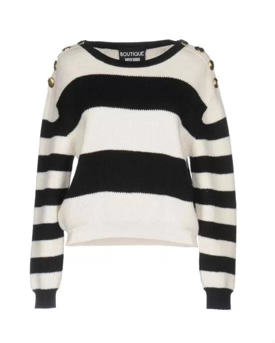 Boutique Moschino Black Striped Wool Sweater