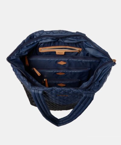 MZ Wallace Navy/Black Colorblock Large Metro Tote