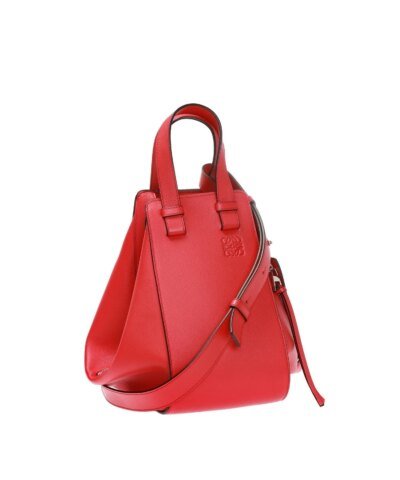 Loewe Hammock Small Leather Shoulder Bag In Red