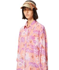 Loewe Gate Visor In Straw And Calfskin