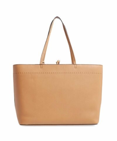 Tory Burch McGraw Leather Tote, Dk Tiramisu