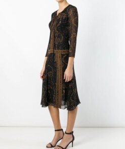 Barbara Bui Women's Black Paisley-Print Silk Mini Dress