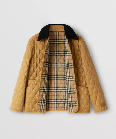 Burberry Corduroy Collar Diamond Quilted Jacket
